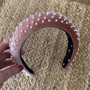 Lele Sadoughi Pink Ombre Pearl Padded Headband